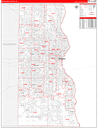 Milwaukee Wall Map Red Line Style