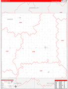 Miner Wall Map Red Line Style