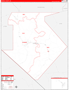 Mineral County Wall Map Red Line Style