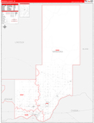 Minidoka Wall Map Red Line Style
