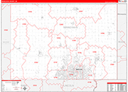 Minnehaha Wall Map Red Line Style