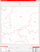 Missaukee County Wall Map Red Line Style