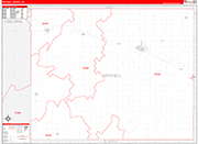 Mitchell Wall Map Red Line Style