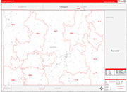 Modoc Wall Map Red Line Style