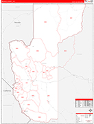 Mohave County Wall Map Red Line Style