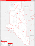 Monroe County Wall Map Red Line Style