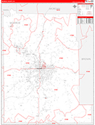 Monroe Wall Map Red Line Style