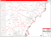 Monroe County Wall Map Red Line Style