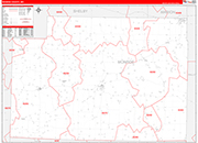 Monroe County Wall Map Red Line Style