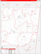 Monroe County Wall Map Red Line Style