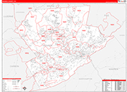 Monroe Wall Map Red Line Style