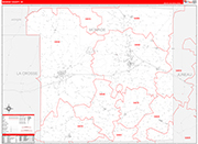 Monroe County Wall Map Red Line Style