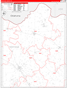 Montague County Wall Map Red Line Style