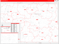 Montcalm County Wall Map Red Line Style