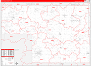 Montcalm County Wall Map Red Line Style