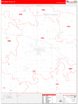 Montgomery County Wall Map Red Line Style