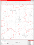 Montgomery County Wall Map Red Line Style