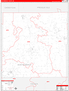 Montmorency County Wall Map Red Line Style