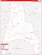 Montour Wall Map Red Line Style