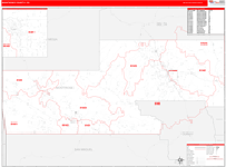 Montrose County Wall Map Red Line Style
