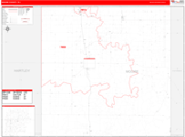 Moore County Wall Map Red Line Style