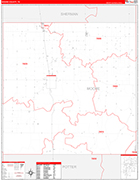 Moore County Wall Map Red Line Style