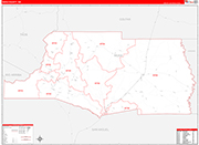 Mora County Wall Map Red Line Style