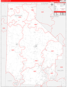 Morgan County Wall Map Red Line Style