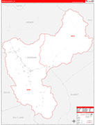 Morgan County Wall Map Red Line Style