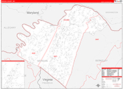 Morgan County Wall Map Red Line Style