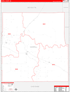 Morrill County Wall Map Red Line Style