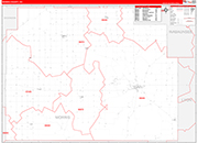Morris County Wall Map Red Line Style