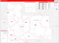 Morrison County Wall Map Red Line Style
