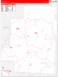 Morrow County Wall Map Red Line Style
