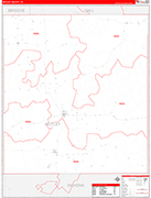 Motley County Wall Map Red Line Style