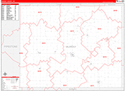 Murray County Wall Map Red Line Style