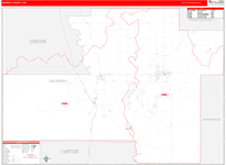 Murray County Wall Map Red Line Style