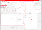 Murray County Wall Map Red Line Style