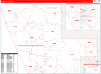 Muskegon County Wall Map Red Line Style