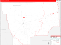 Musselshell County Wall Map Red Line Style