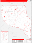 Nacogdoches County Wall Map Red Line Style