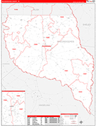 Nacogdoches County Wall Map Red Line Style