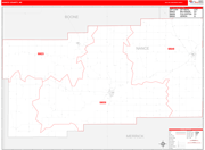 Nance County Wall Map Red Line Style