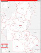 Natchitoches County Wall Map Red Line Style