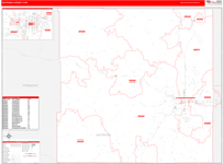 Natrona County Wall Map Red Line Style