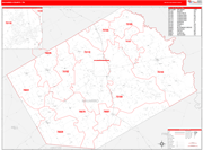 Navarro County Wall Map Red Line Style