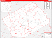 Navarro County Wall Map Red Line Style