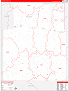 Nelson Wall Map Red Line Style