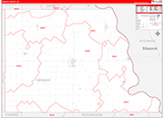 Nemaha County Wall Map Red Line Style