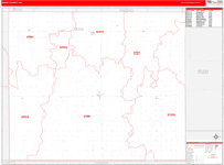 Ness County Wall Map Red Line Style